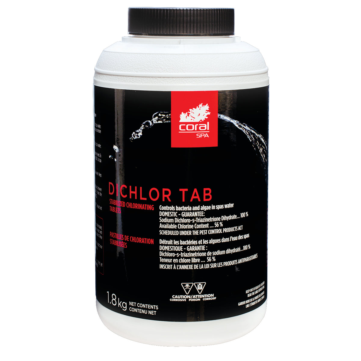 Dichlor Tab de Coral Spa, 1.8 Kg, Pastilles de chloration stabilisées