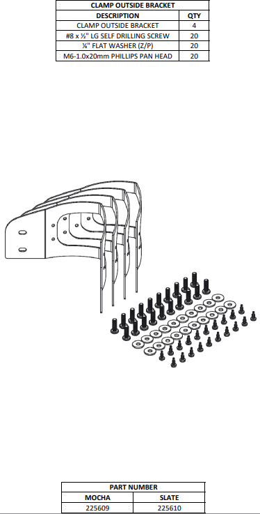 Ensemble de supports de serrage extérieurs
