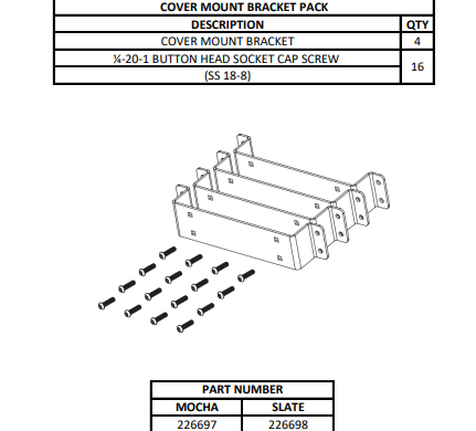 Ensemble de supports de fixation du couvert