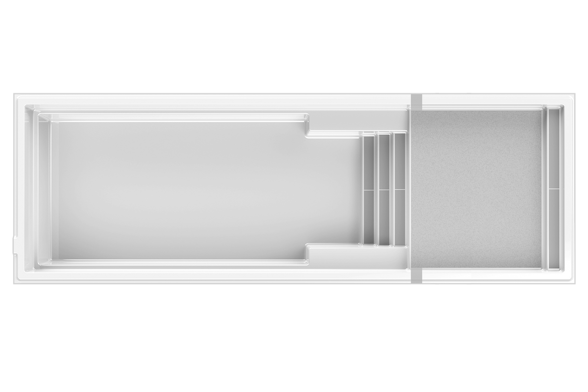 Piscine à plage 12 x 37 Mova