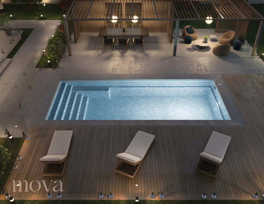 Piscine à fond plat 12 x 28 Mova
