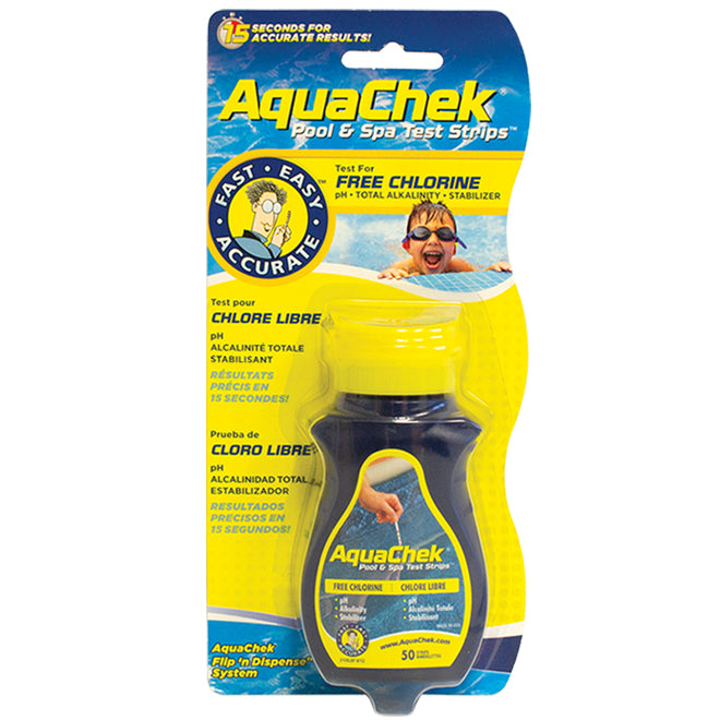 AquaChek 4-in-1 Free Chlorine Test Strips for Pools and Spas