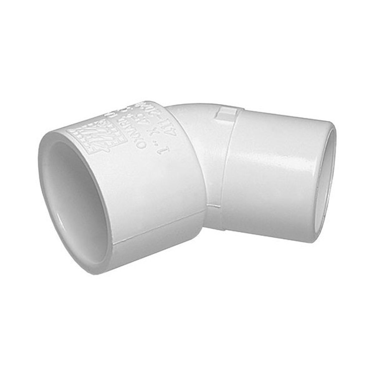 White PVC Street Elbow - 1-1/2" Slip x 1-1/2" Spigot