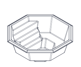 Hollow - Spa 8'1'' x 8'1'' en fibre de verre Azoria
