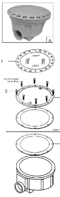 Above-ground bottom drain (screwed)