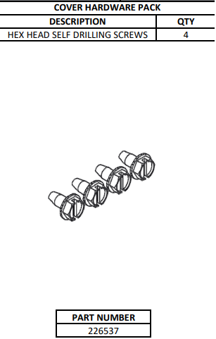 Ensemble de quincaillerie du couvercle