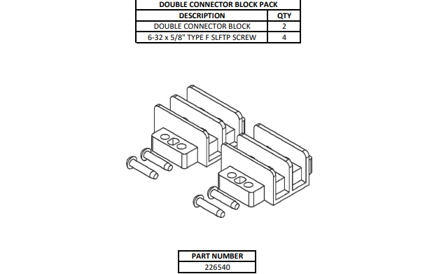 Ensemble de blocs de connexion doubles