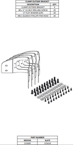 Ensemble de supports de serrage extérieurs