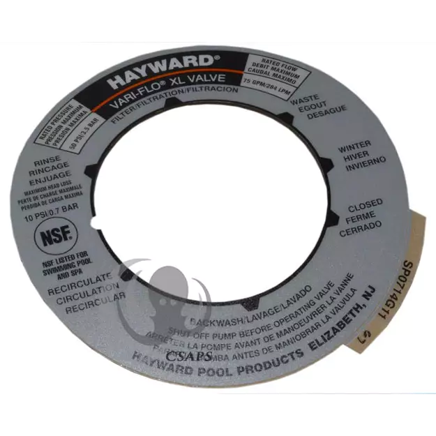 Étiquette pour valve HaywardSP0714T