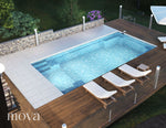Piscine à double escaliers Mova 14 x 28 avec fond incliné