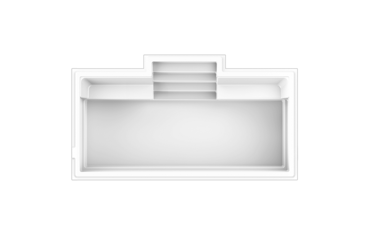 Piscine avec entrée par le coté 12 x 22 Mova