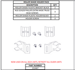 ROLLER SHADE PLASTIC BRACKET-PACK BLACK COVANA #252467