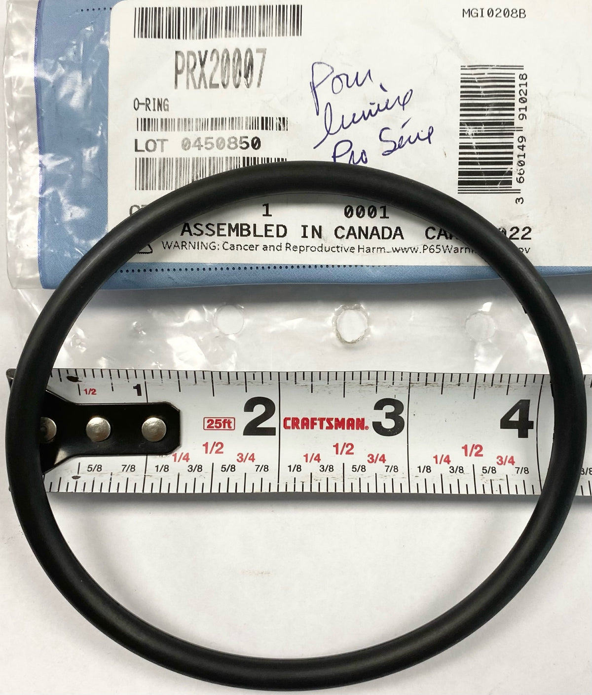 O'ring seal for pro series light